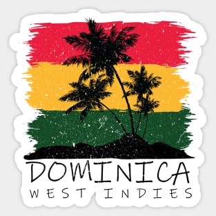 Dominica National Colors with Palm Silhouette Sticker